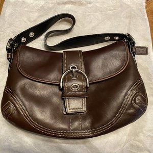 Vintage COACH Leather Soho Buckle Hobo Bag (Brown)